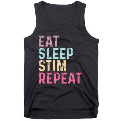 Eat Sleep Stim Repeat Autism Awareness Tank Top