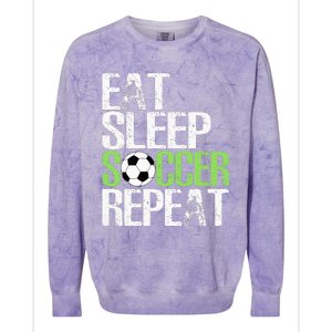 Eat Sleep Soccer Repeat Cool Sport Player Gift Colorblast Crewneck Sweatshirt