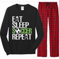 Eat Sleep Soccer Repeat Cool Sport Player Gift Long Sleeve Pajama Set