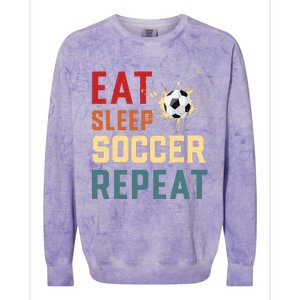 Eat Sleep Soccer Repeat Soccer Gifts For Boy Colorblast Crewneck Sweatshirt