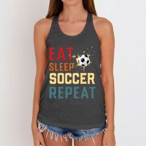 Eat Sleep Soccer Repeat Soccer Gifts For Boy Women's Knotted Racerback Tank