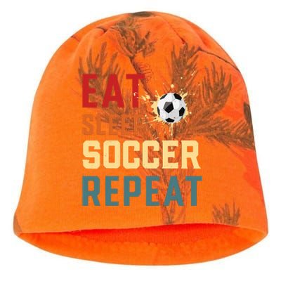 Eat Sleep Soccer Repeat Soccer Gifts For Boy Kati - Camo Knit Beanie