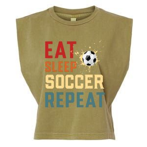 Eat Sleep Soccer Repeat Soccer Gifts For Boy Garment-Dyed Women's Muscle Tee