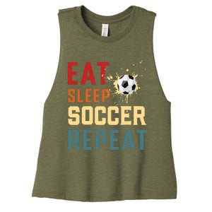 Eat Sleep Soccer Repeat Soccer Gifts For Boy Women's Racerback Cropped Tank