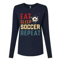 Eat Sleep Soccer Repeat Soccer Gifts For Boy Womens Cotton Relaxed Long Sleeve T-Shirt