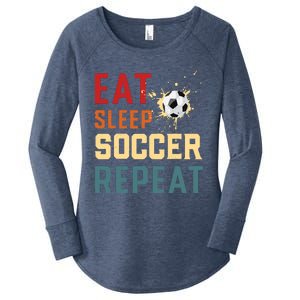 Eat Sleep Soccer Repeat Soccer Gifts For Boy Women's Perfect Tri Tunic Long Sleeve Shirt