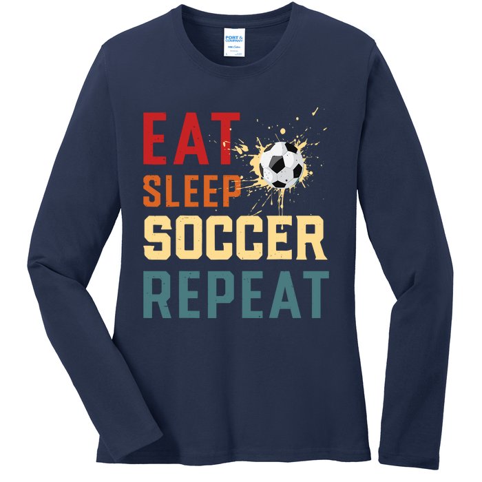 Eat Sleep Soccer Repeat Soccer Gifts For Boy Ladies Long Sleeve Shirt