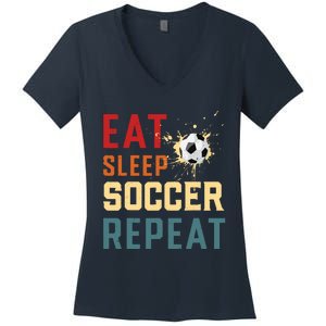 Eat Sleep Soccer Repeat Soccer Gifts For Boy Women's V-Neck T-Shirt