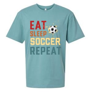 Eat Sleep Soccer Repeat Soccer Gifts For Boy Sueded Cloud Jersey T-Shirt