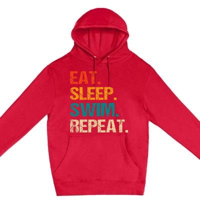 Eat Sleep Swim Repeat Swimmer Premium Pullover Hoodie