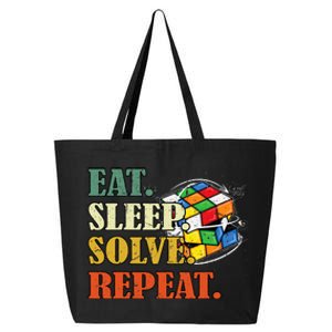 Eat Sleep Solve Repeat Math Speed Cubing Puzzle Lover Cube 25L Jumbo Tote