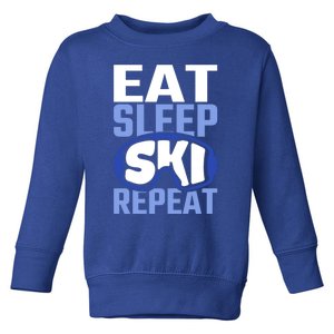 Eat Sleep Ski Repeat Ski Lover Gift Toddler Sweatshirt