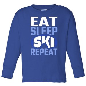 Eat Sleep Ski Repeat Ski Lover Gift Toddler Long Sleeve Shirt