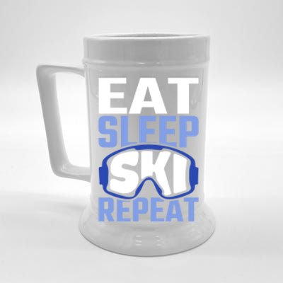 Eat Sleep Ski Repeat Ski Lover Gift Beer Stein