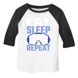 Eat Sleep Ski Repeat Ski Lover Gift Toddler Fine Jersey T-Shirt