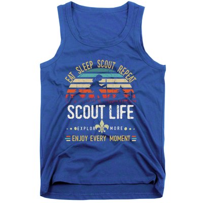 Eat Sleep Scout Repeat Vintage Scouting Scout Life Gift Tank Top