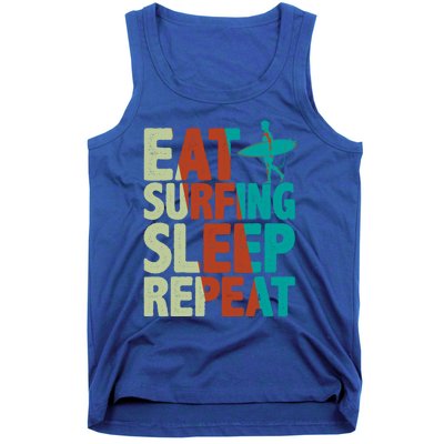 Eat Surfing Sleep Repeat Summer Beach Retro Sunset Gift Tank Top