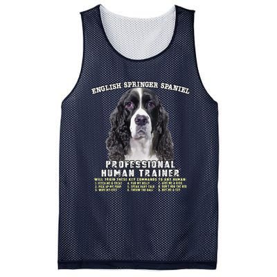 English Springer Spaniel Black Professional Human Trainer Cute Dog Mesh Reversible Basketball Jersey Tank