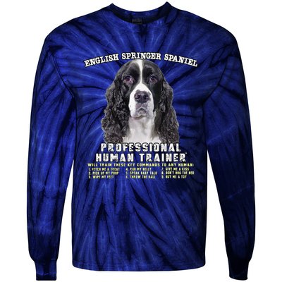 English Springer Spaniel Black Professional Human Trainer Cute Dog Tie-Dye Long Sleeve Shirt