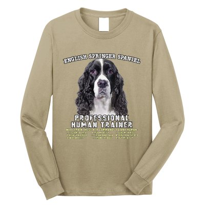 English Springer Spaniel Black Professional Human Trainer Cute Dog Long Sleeve Shirt