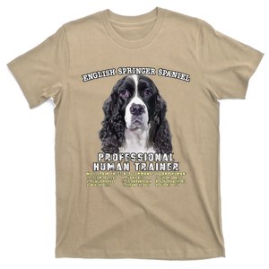 English Springer Spaniel Black Professional Human Trainer Cute Dog T-Shirt