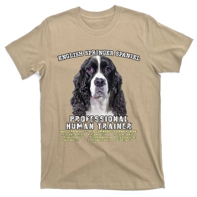 English Springer Spaniel Black Professional Human Trainer Cute Dog T-Shirt