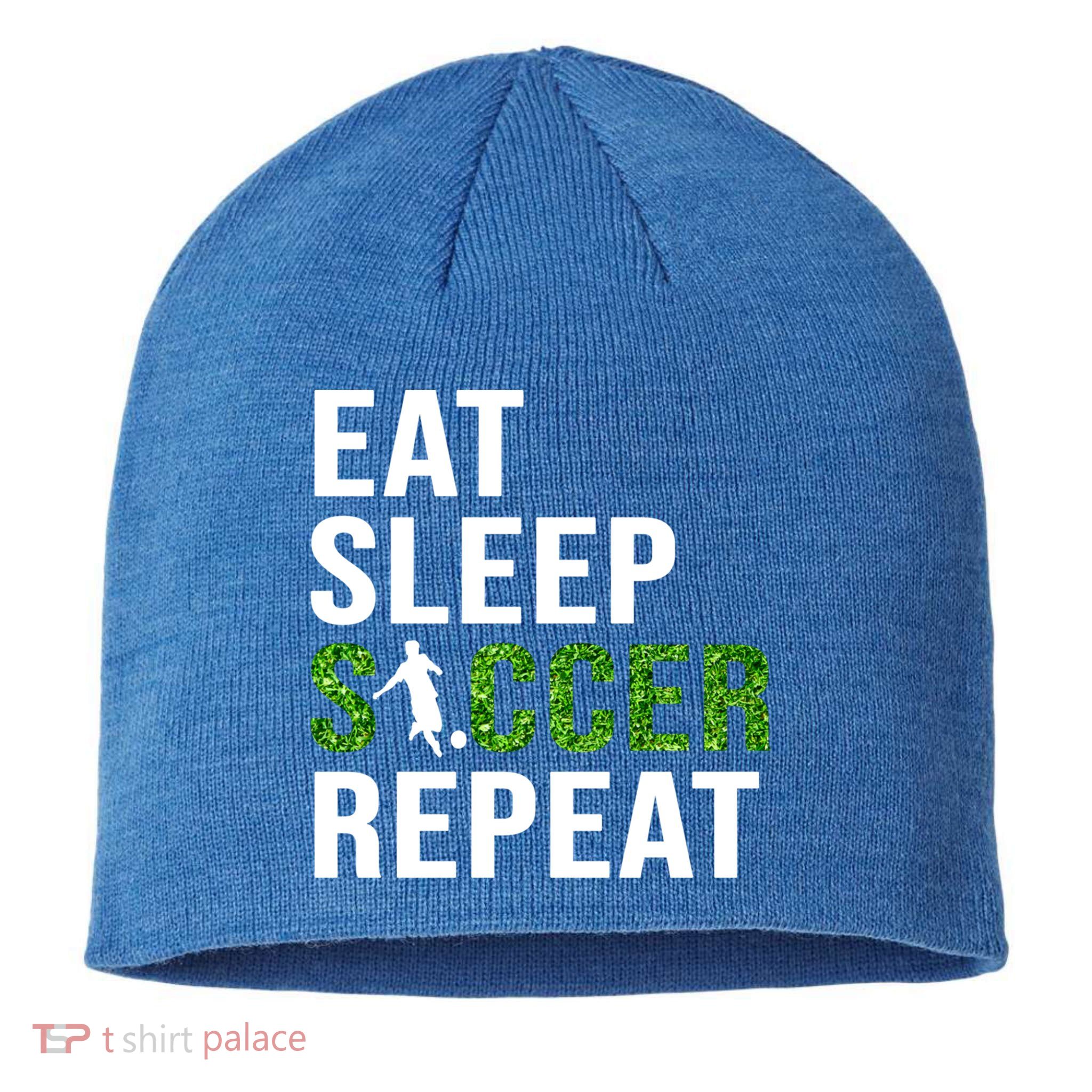 Eat Sleep Soccer Repeat Soccer Player Sport Teams Gift Sustainable Beanie