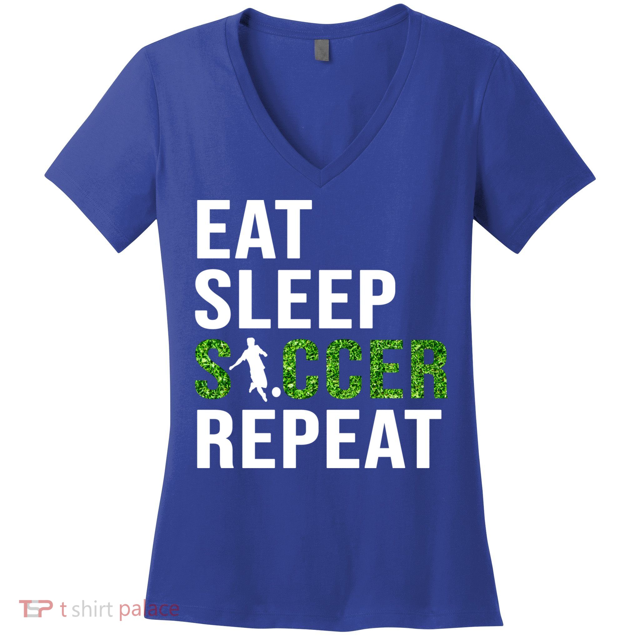 Eat Sleep Soccer Repeat Soccer Player Sport Teams Gift Women's V-Neck T-Shirt