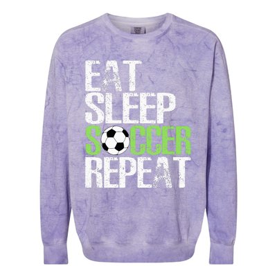 Eat Sleep Soccer Repeat Cool Sport Player Colorblast Crewneck Sweatshirt