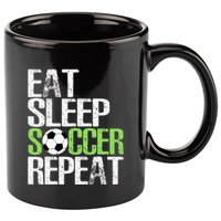 Eat Sleep Soccer Repeat Cool Sport Player 11oz C Handle Ceramic Mug
