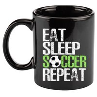 Eat Sleep Soccer Repeat Cool Sport Player 11oz C Handle Ceramic Mug