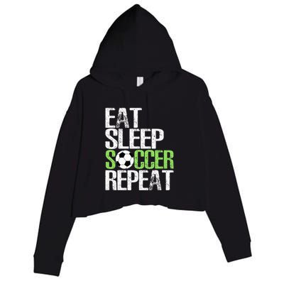 Eat Sleep Soccer Repeat Cool Sport Player Crop Fleece Hoodie