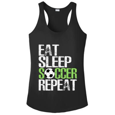 Eat Sleep Soccer Repeat Cool Sport Player Ladies PosiCharge Competitor Racerback Tank