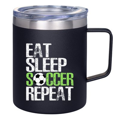 Eat Sleep Soccer Repeat Cool Sport Player 12oz Stainless Steel Coffee Mug