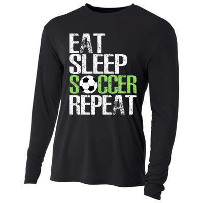 Eat Sleep Soccer Repeat Cool Sport Player Cooling Performance Long Sleeve Crew