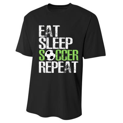 Eat Sleep Soccer Repeat Cool Sport Player Performance Sprint T-Shirt