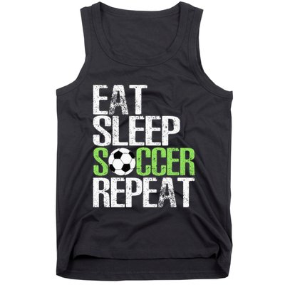Eat Sleep Soccer Repeat Cool Sport Player Tank Top