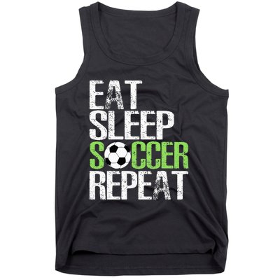 Eat Sleep Soccer Repeat Cool Sport Player Tank Top