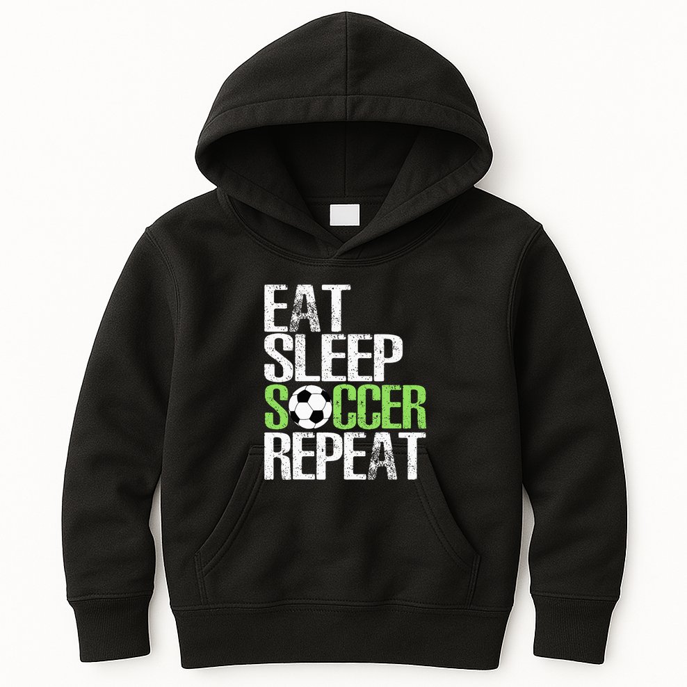 Eat Sleep Soccer Repeat Cool Sport Player Kids Hoodie