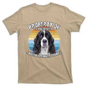 English Springer Spaniel Black Retro Property Of Cute Dog T-Shirt