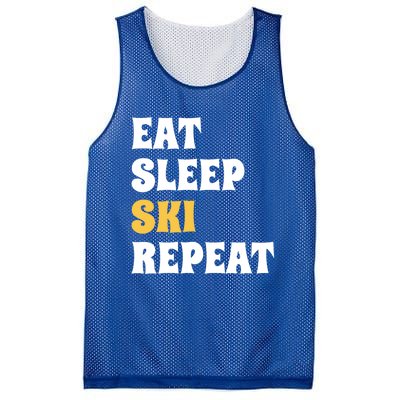 Eat Sleep Ski Repeat Cool Winter Sport Ski Lover Gift Mesh Reversible Basketball Jersey Tank