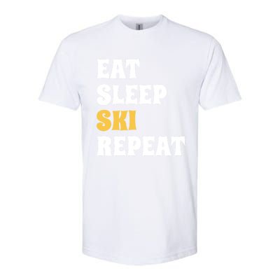 Eat Sleep Ski Repeat Cool Winter Sport Ski Lover Gift Softstyle® CVC T-Shirt