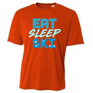 Eat Sleep Ski Funny Quote Skiing Gift Cute Gift Cooling Performance Crew T-Shirt