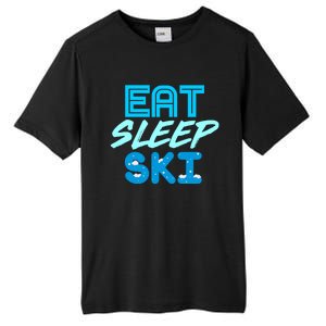 Eat Sleep Ski Funny Quote Skiing Gift Cute Gift Tall Fusion ChromaSoft Performance T-Shirt