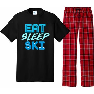 Eat Sleep Ski Funny Quote Skiing Gift Cute Gift Pajama Set