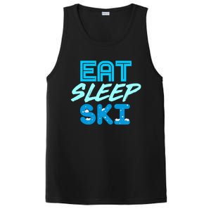 Eat Sleep Ski Funny Quote Skiing Gift Cute Gift PosiCharge Competitor Tank