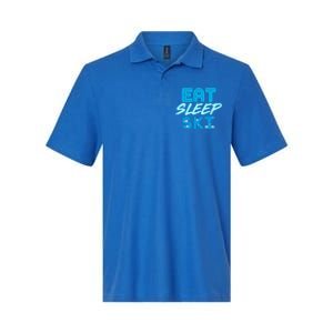 Eat Sleep Ski Funny Quote Skiing Gift Cute Gift Softstyle Adult Sport Polo