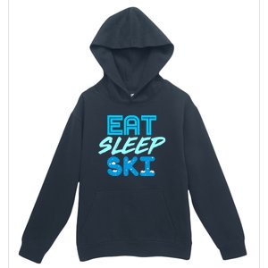 Eat Sleep Ski Funny Quote Skiing Gift Cute Gift Urban Pullover Hoodie