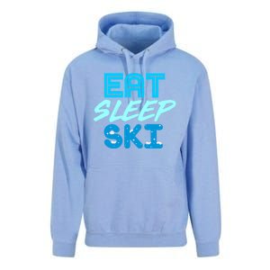 Eat Sleep Ski Funny Quote Skiing Gift Cute Gift Unisex Surf Hoodie