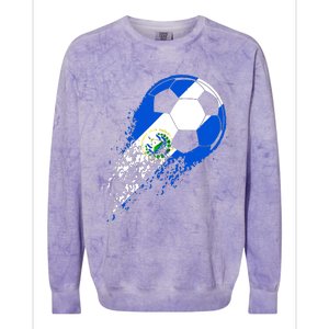 El Salvador Soccer Salvadorian Flag Pride Soccer Player Colorblast Crewneck Sweatshirt